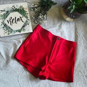 American Apparel Red Disco Shorts
